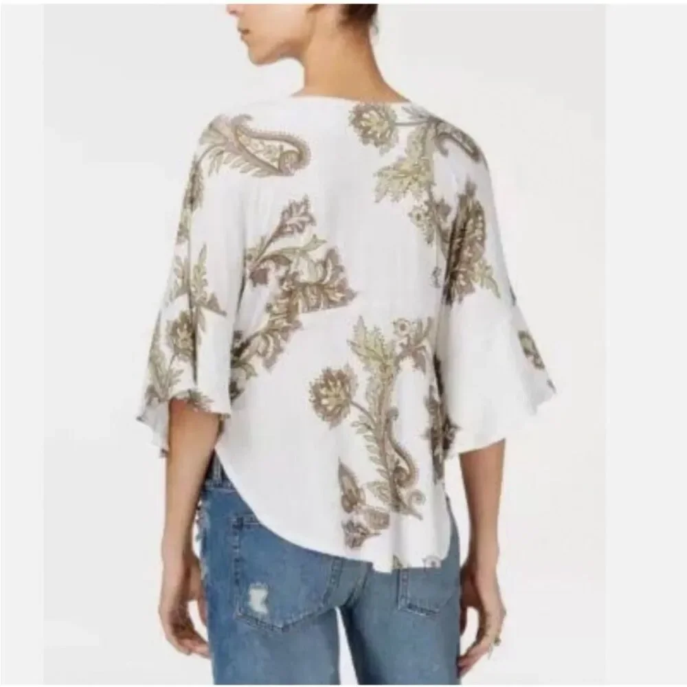 Free People Maui Wowie Printed Floral Blouse